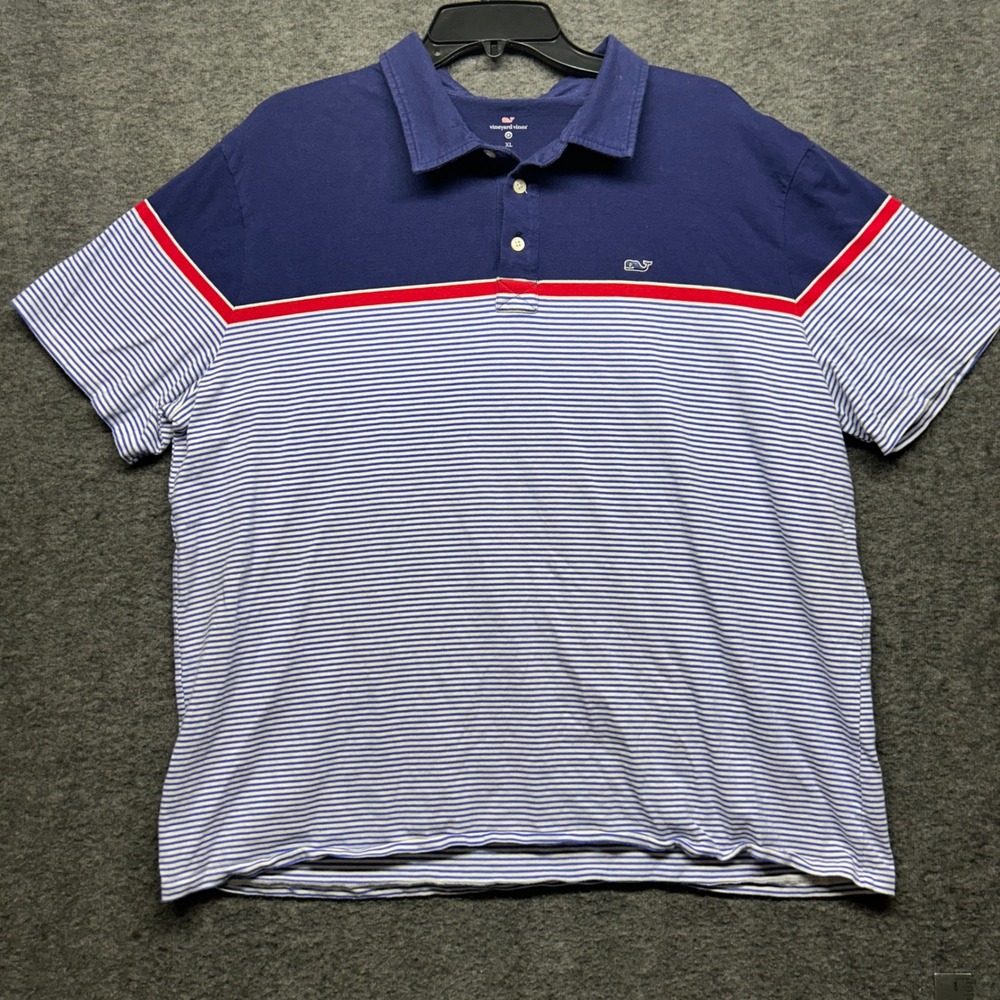Vineyard Vines‎ x Target XL Striped Polo Shirt Red White Blue Menswear Golf